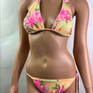 Yellow and pink 2 piece bathing suit small size. Part of sale 2 for 25 bundle